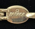 18K YG 8.5 Inch Hinged Link Bracelet Signed Baraka