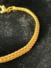 14K YG 7 Inch Braided Link Bracelet Made In Italy