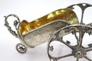 Highly Detailed 900 Silver Wine Bottle Holder In The Shape Of A Wagon Approx. Wt 42.15 Ozt.