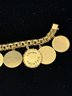 14K YG Vintage 7 Inch Charm Bracelet With 7 Charms