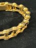 14 K Yg 8 Bicycle Chain Design Link Bracelet, 8 Inch