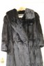 Vintage Ladies Long Black Mink Coat With Collar