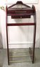 Mahogany Toned Wood, Valet With Hanger And Jewelry Storage