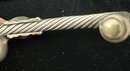 David Yurman 14k/.925 Twisted Open Cable Bracelet With Onyx Center Stone