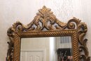 Gorgeous Carved Gilt Wood Hollywood Regency Style Wall Mirror With A Beveled Edge Approx. 37 X 58 Inches