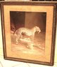 Vintage Print Of Playful Cougars Matted & Framed