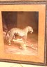 Vintage Print Of Playful Cougars Matted & Framed