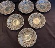 Sterling Silver Fancy Open Grape Arbor Design Candy/Nut Dish W 6 Matching Side Dishes - J.E. Caldwell & Co.