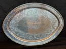 STERLING SILVER OVAL SERVING TRAY - EXCELLENT DETAIL  WEIGHS APPROX 20.64 OZT