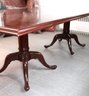 Impressive Double Pedestal Conference/ Dining Table In Mahogany Color With Queen Anne Style Legs