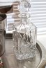 Modern Stainless-steel Ice Bucket, Tray & Cut Crystal Block Decanter