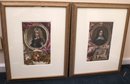 Pair Of Prints With The Secretary Of Oliver Cromwell & French Royal In Beautiful Gold Frames
