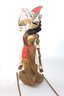 2 Vintage Traditional Ethnic Hand Carved & Hand Painted Wood Marionettes