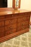 Thomasville Burled French Empire Style Dresser And Mirror Combo With Excellent Storage Space