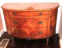 Gorgeous 1920s Era French Style Curved Demi-lune Commode Or Dresser With Richly Grained Wood