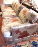 Gorgeous Custom 3 Seat Sofa With Exotic Silk Floral Motif Upholstery