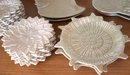 Set Of 12 Fitz & Floyd Shell Shaped Dishes With Iridescent Finish & 15 Flower Shaped Small Plates.