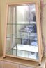 Custom Faux Painted Display Cabinet Having A Pyramid Shape With Mirrored Back & Antique Silver Metal Handl