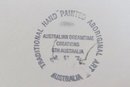 Hand Painted Australian Aboriginal Art Platter & 10 Green Curved Glass Plates