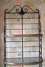 Beautiful, Vintage Wrought Iron & Brass Bakers Rack With Glass Shelves