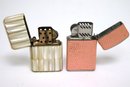 Unique Vintage Evans Clutch Handbag With Assorted Compartments & Vintage Lighters Mop Encased & Trim Lite
