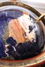 Large Vintage Blue Mineral Gemstone Globe On Stand With Semi-precious Stones