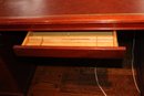Impressive Inlaid Cherrywood Executive Desk With Leather Top By Charles McMurray Designs With Fitted Inte