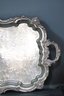 Beautiful Towle Silver Plated Footed Tray With Generous Engraving & Handles