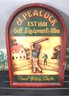 Two Decorative Wall Plaques For. J. Peacock Golf Equipment & Attire Featuring Golf Course & Golfer