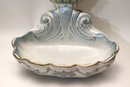 Gorgeous Hand Painted Blue & Gold Porcelain Fountain Wall Sconce