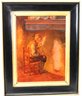 Old Man Smoking A Pipe Painted On A Porcelain Plaque 1912- J. Israeli Signed By The Artist & Numbered