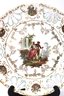 Hand Painted Wall Plate From Schwarzenhammer Bavaria Germany Of Lovers Courting, Includes 3 Glass Decanters.