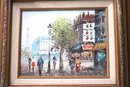 Post-impressionist Street Scene Of Paris With Charming Buildings In Gold Frame