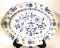 Antique Meissen Blue Onion Extra-Large Oval Platter With Quality Repair To The Handles
