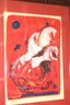 Attributed To Nissan Engel Pencil Signed And Numbered Lithograph With Horses On A Red Background