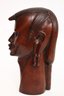 Polished Carved Wood African Sculpture Of Tribal Warrior. Signed By Issaka   Sceptre From Hawaii Marquesas Is