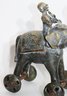 Heavy Antique Brass Indian Elephant Pull Toy With Symbolic Elephant Trunk !