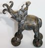 Heavy Antique Brass Indian Elephant Pull Toy With Symbolic Elephant Trunk !