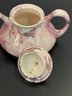 3 Pc. Sacha Brastoff LG Coffee Pot And Sugar And Creamer In Pink/Purple, Gold And White