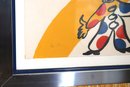 Attributed To Alexander Calder Signed Color Lithograph The Circus With Great Colors In Chrome Frame