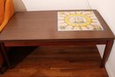 Vintage Custom MCM Formica Coffee Table With Hand Painted Tile Scene