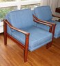Pair Of Quality MCM Armchairs With Cushions, Circa 1970's, Stylish Design Very Comfortable!!