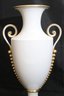 Rosenthal Germany Large White Urn Vase With Gold Painted Handles And Beaded Accents Along The Side