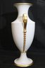 Rosenthal Germany Large White Urn Vase With Gold Painted Handles And Beaded Accents Along The Side