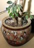 Vintage Hand Painted Japanese Moriage Character Planter With Amazing Detail! Includes Faux Tree Approx. 7 Feet