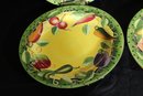 4 Lovely Gates Ware 12-inch Dinner Plates By Laurie Gates, Dishwasher And Microwave Safe