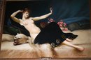 The Spanish Courtisan By Charles Spencer 1980 Large Nudist Painting Approx. 52 X 42 Inches