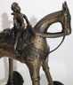 Large Vintage Indian Brass  Pull Toy Horse On Wheels Temple Toy Nice Solid Heavy Piece