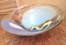 Setsuko Ogishi Mizuno Australia Studio Art Glass Bowl With Swirls Of Color