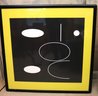 Signed And Attributed To Agam Lithograph Of Graphic Circular Forms On Background Numbered & Framed